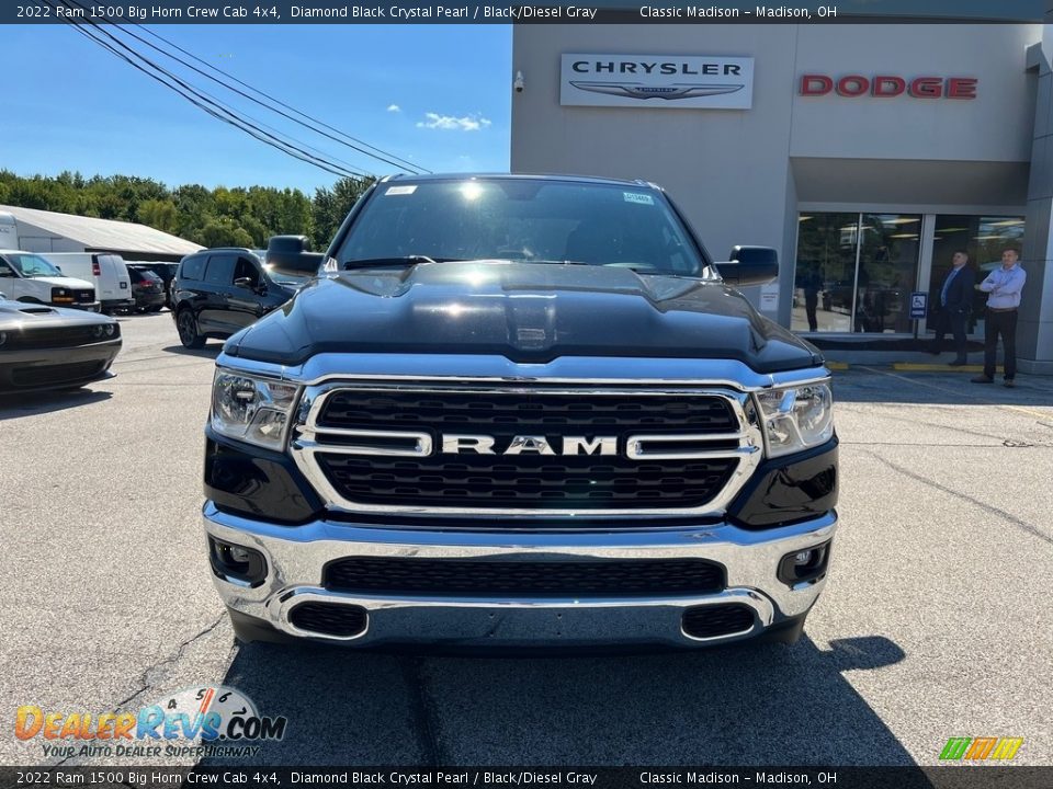 2022 Ram 1500 Big Horn Crew Cab 4x4 Diamond Black Crystal Pearl / Black/Diesel Gray Photo #7