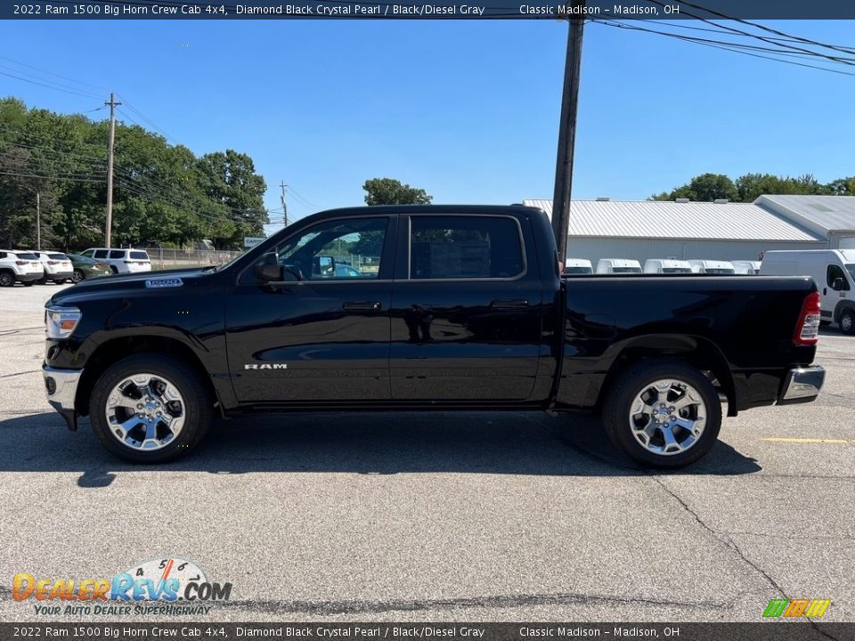 2022 Ram 1500 Big Horn Crew Cab 4x4 Diamond Black Crystal Pearl / Black/Diesel Gray Photo #8