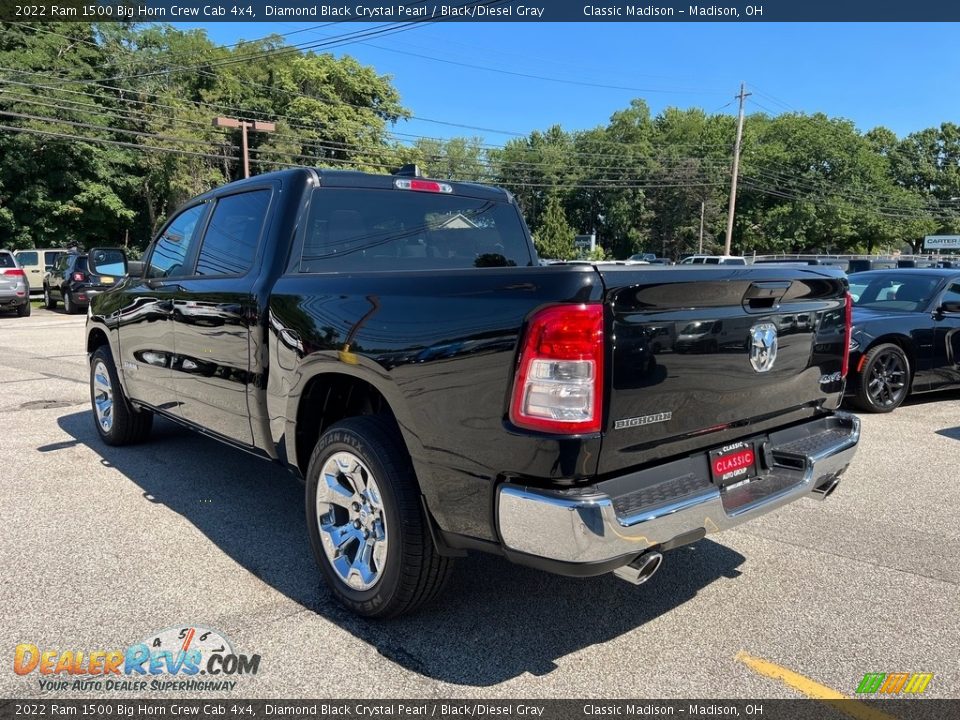 2022 Ram 1500 Big Horn Crew Cab 4x4 Diamond Black Crystal Pearl / Black/Diesel Gray Photo #9