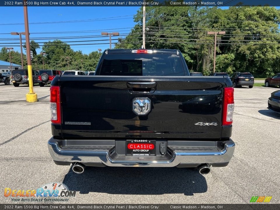 2022 Ram 1500 Big Horn Crew Cab 4x4 Diamond Black Crystal Pearl / Black/Diesel Gray Photo #10