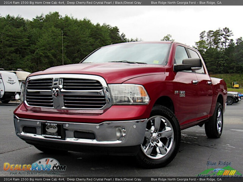 2014 Ram 1500 Big Horn Crew Cab 4x4 Deep Cherry Red Crystal Pearl / Black/Diesel Gray Photo #1