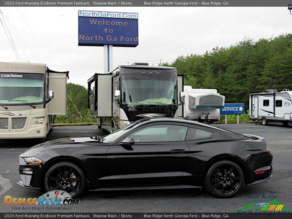 2020 Ford Mustang EcoBoost Premium Fastback Shadow Black / Ebony Photo #2