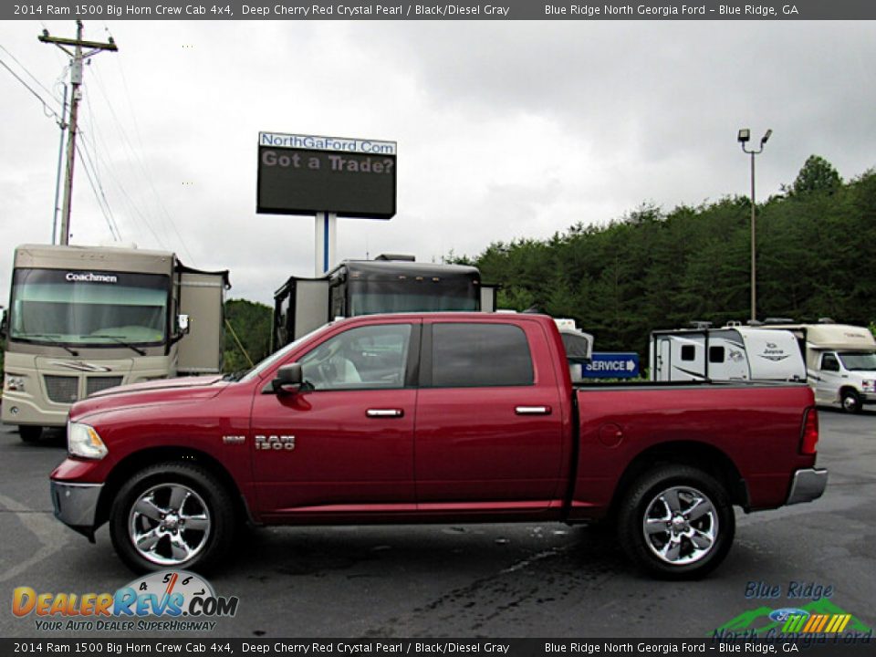 2014 Ram 1500 Big Horn Crew Cab 4x4 Deep Cherry Red Crystal Pearl / Black/Diesel Gray Photo #2