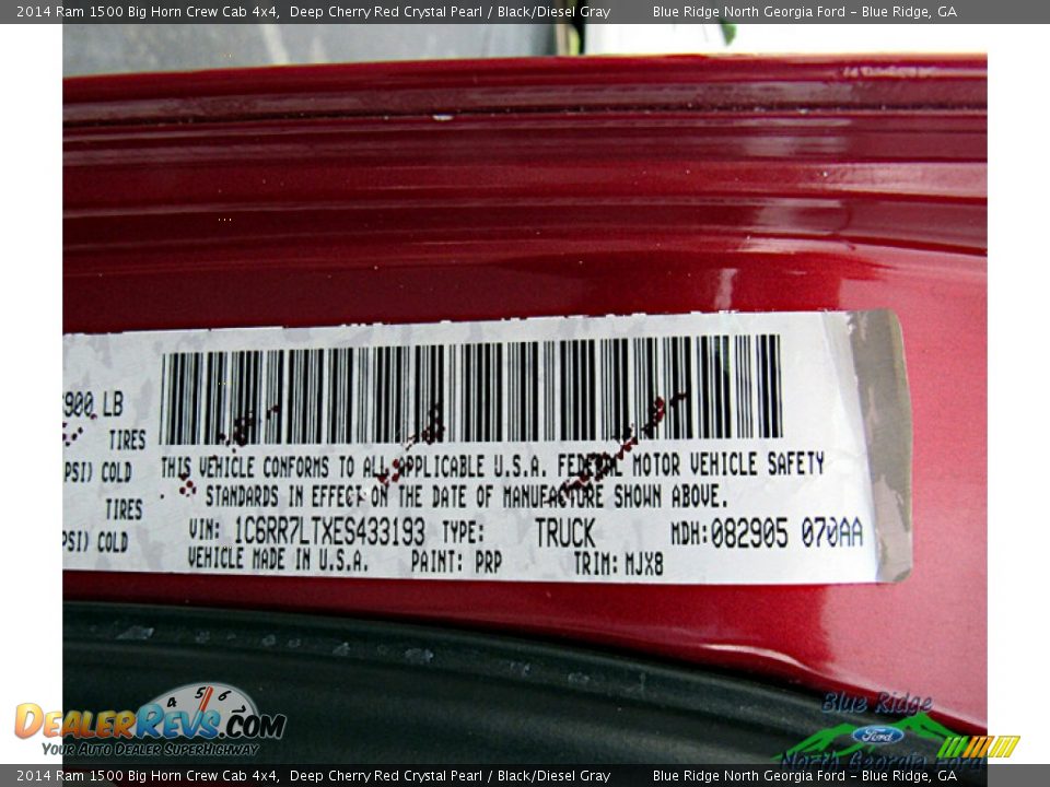 2014 Ram 1500 Big Horn Crew Cab 4x4 Deep Cherry Red Crystal Pearl / Black/Diesel Gray Photo #23