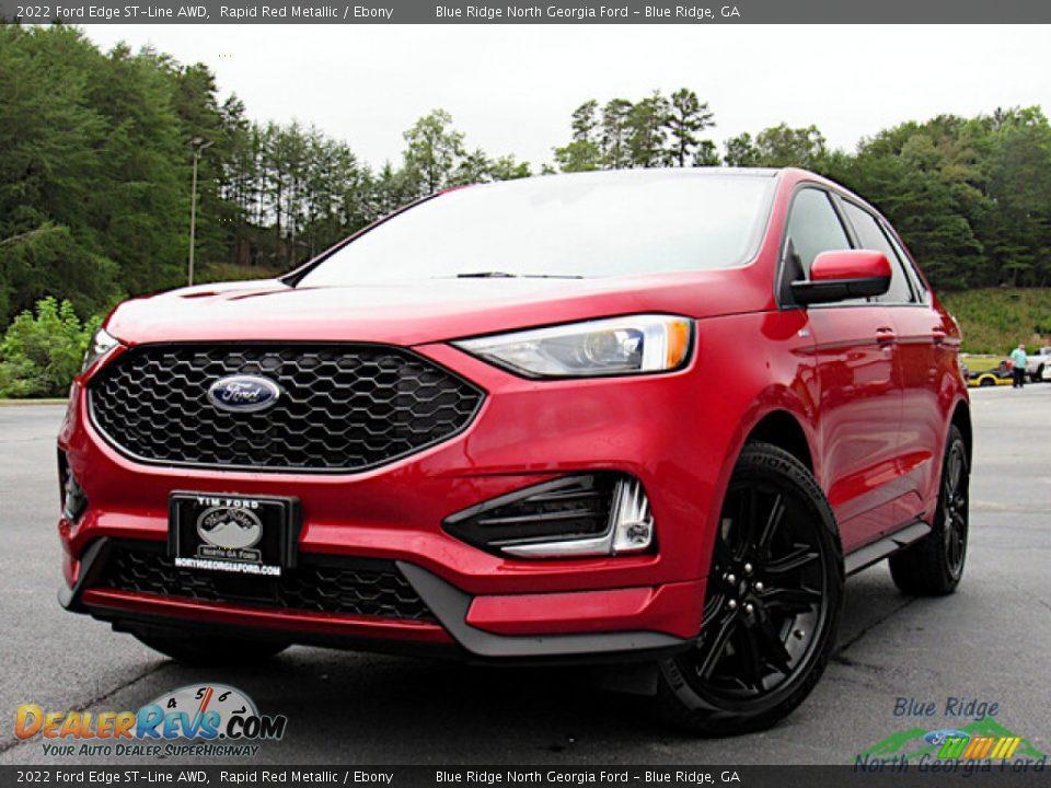 2022 Ford Edge ST-Line AWD Rapid Red Metallic / Ebony Photo #1