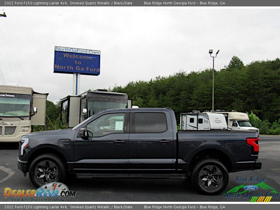 2022 Ford F150 Lightning Lariat 4x4 Smoked Quartz Metallic / Black/Slate Photo #2