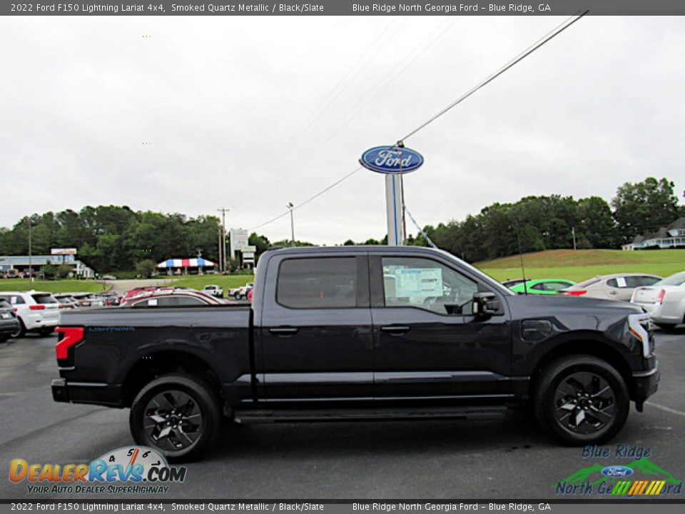 2022 Ford F150 Lightning Lariat 4x4 Smoked Quartz Metallic / Black/Slate Photo #6