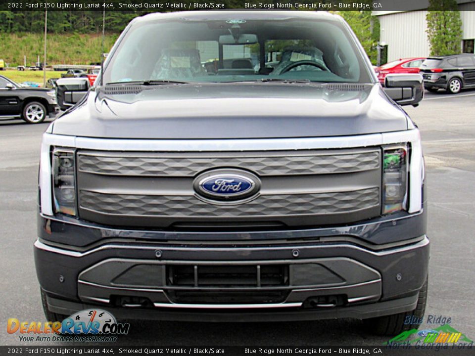 2022 Ford F150 Lightning Lariat 4x4 Smoked Quartz Metallic / Black/Slate Photo #8