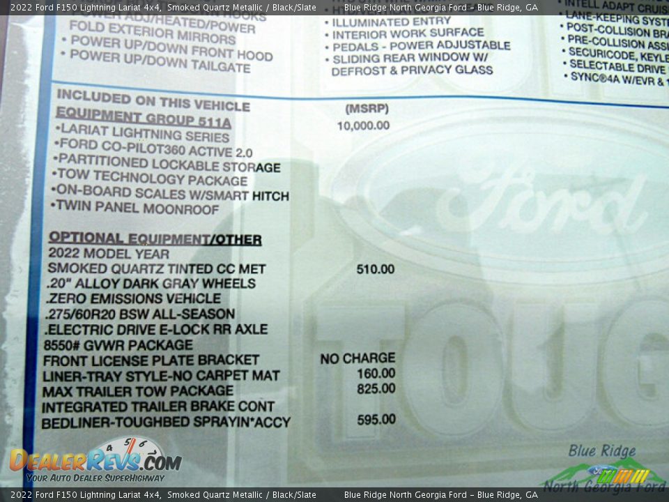 2022 Ford F150 Lightning Lariat 4x4 Window Sticker Photo #27