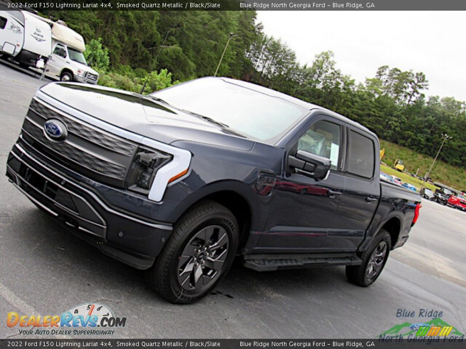 2022 Ford F150 Lightning Lariat 4x4 Smoked Quartz Metallic / Black/Slate Photo #29