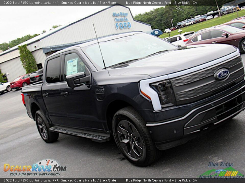 2022 Ford F150 Lightning Lariat 4x4 Smoked Quartz Metallic / Black/Slate Photo #30