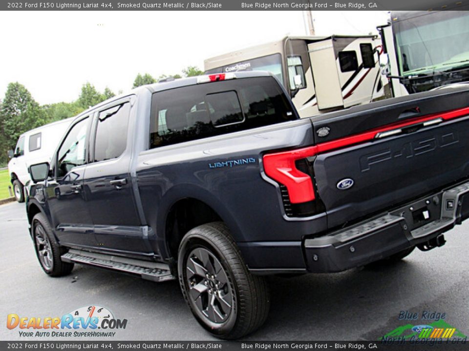 2022 Ford F150 Lightning Lariat 4x4 Smoked Quartz Metallic / Black/Slate Photo #32