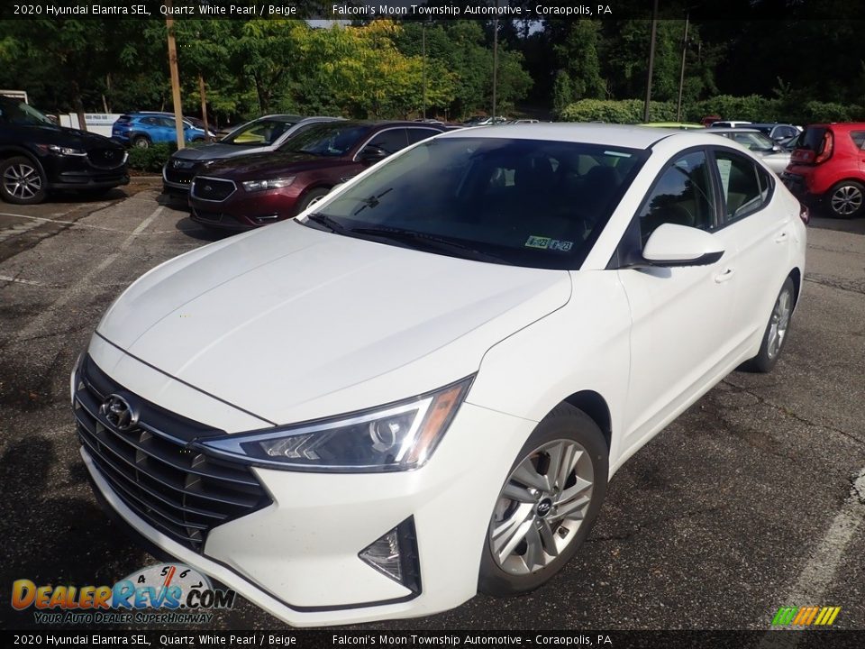 2020 Hyundai Elantra SEL Quartz White Pearl / Beige Photo #1