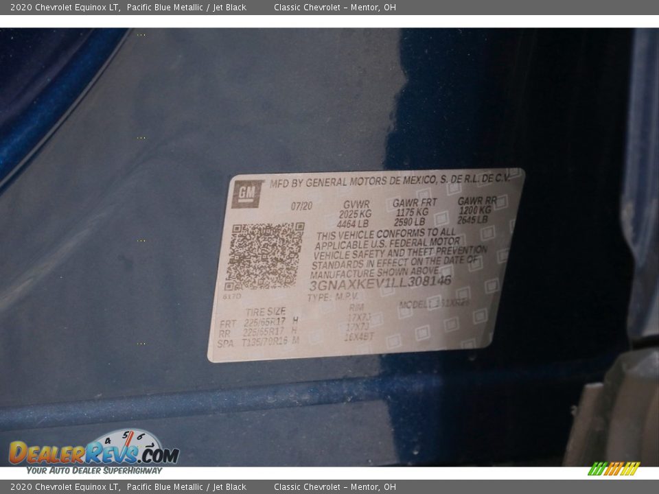 2020 Chevrolet Equinox LT Pacific Blue Metallic / Jet Black Photo #19