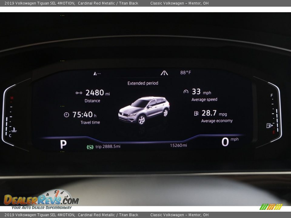 2019 Volkswagen Tiguan SEL 4MOTION Cardinal Red Metallic / Titan Black Photo #8