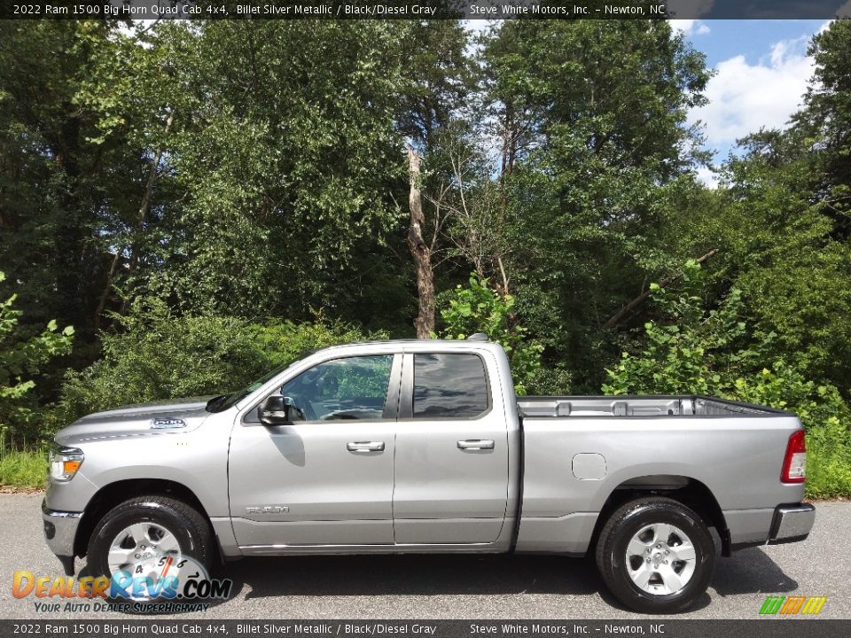 2022 Ram 1500 Big Horn Quad Cab 4x4 Billet Silver Metallic / Black/Diesel Gray Photo #1