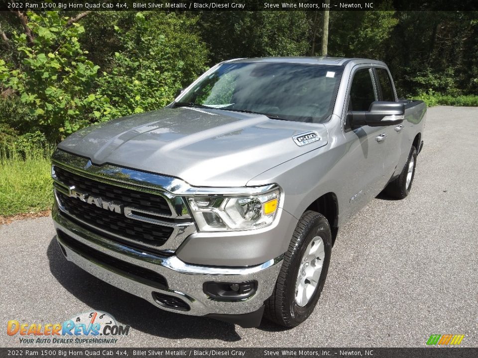 2022 Ram 1500 Big Horn Quad Cab 4x4 Billet Silver Metallic / Black/Diesel Gray Photo #2