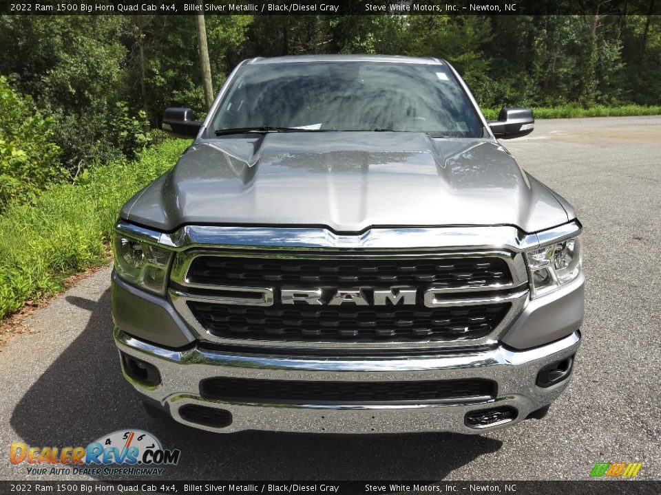 2022 Ram 1500 Big Horn Quad Cab 4x4 Billet Silver Metallic / Black/Diesel Gray Photo #3