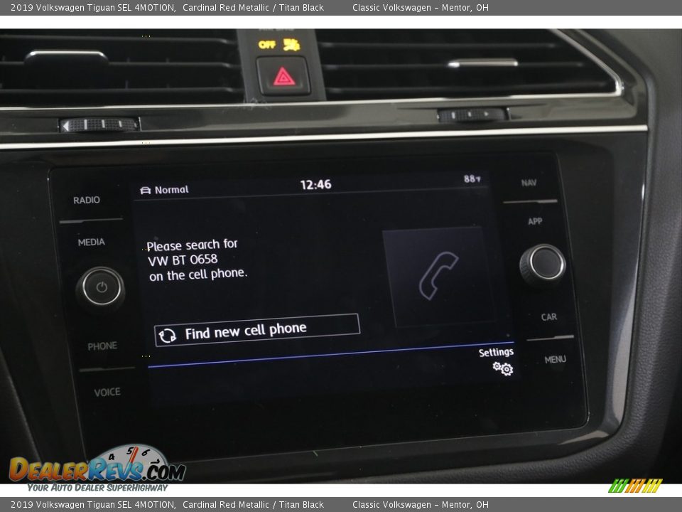 2019 Volkswagen Tiguan SEL 4MOTION Cardinal Red Metallic / Titan Black Photo #11