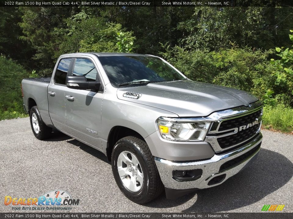 2022 Ram 1500 Big Horn Quad Cab 4x4 Billet Silver Metallic / Black/Diesel Gray Photo #4