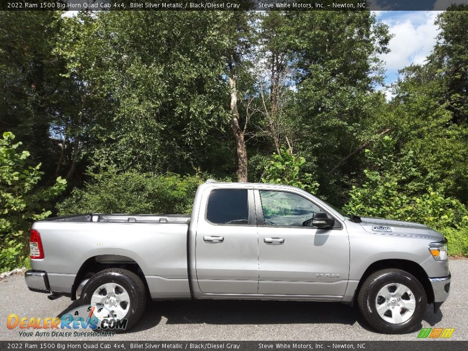 2022 Ram 1500 Big Horn Quad Cab 4x4 Billet Silver Metallic / Black/Diesel Gray Photo #5