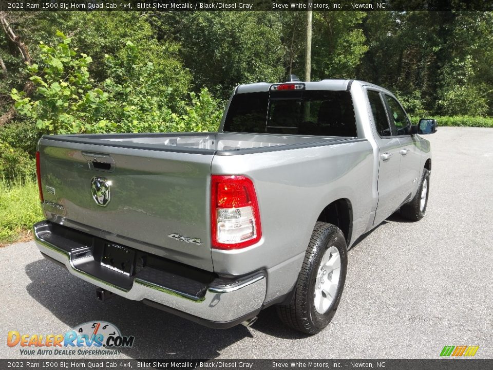 2022 Ram 1500 Big Horn Quad Cab 4x4 Billet Silver Metallic / Black/Diesel Gray Photo #6