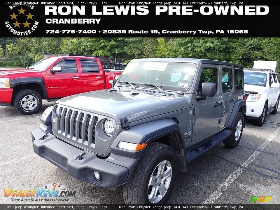 2020 Jeep Wrangler Unlimited Sport 4x4 Sting-Gray / Black Photo #1