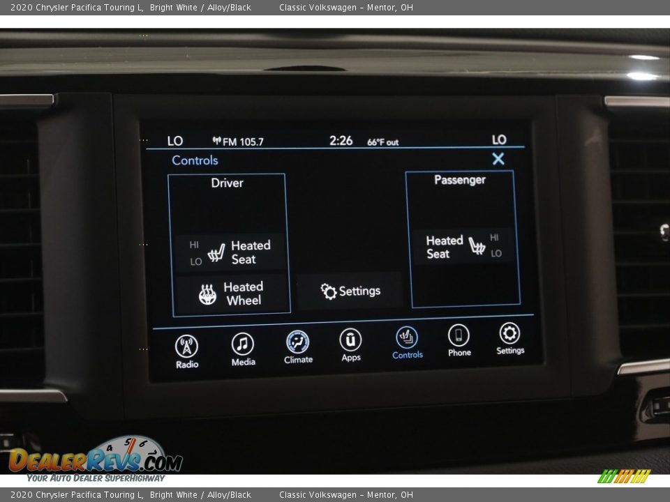 2020 Chrysler Pacifica Touring L Bright White / Alloy/Black Photo #12