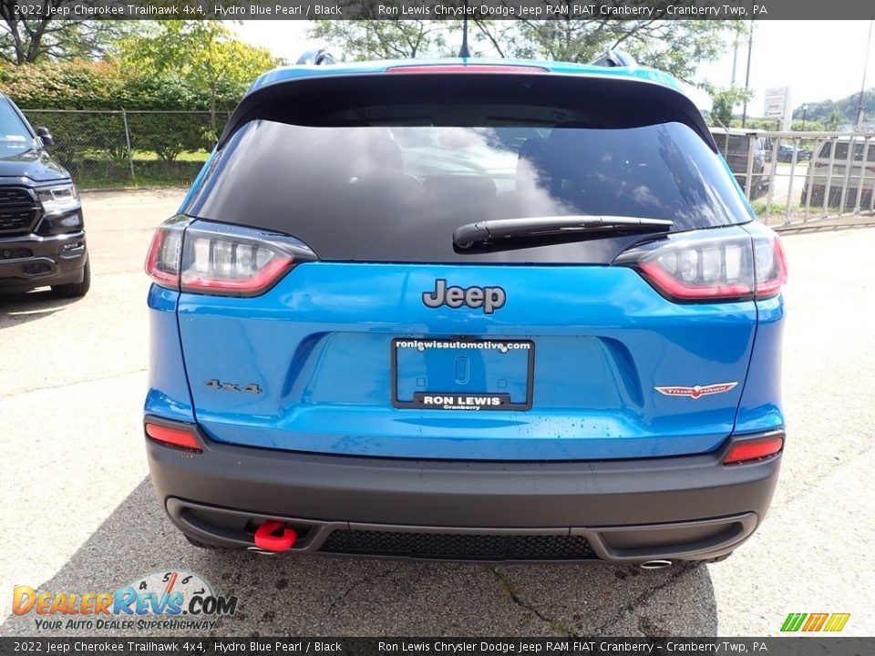 2022 Jeep Cherokee Trailhawk 4x4 Hydro Blue Pearl / Black Photo #4