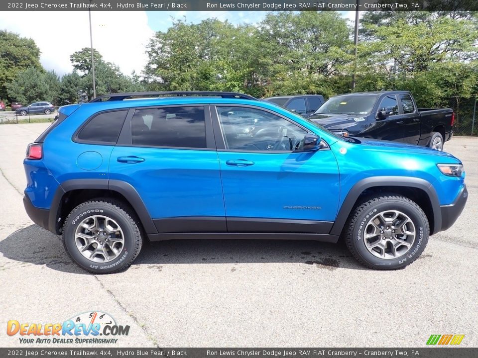 2022 Jeep Cherokee Trailhawk 4x4 Hydro Blue Pearl / Black Photo #6