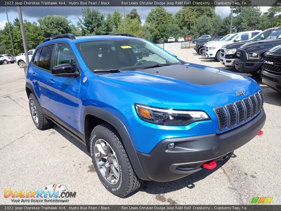 2022 Jeep Cherokee Trailhawk 4x4 Hydro Blue Pearl / Black Photo #7