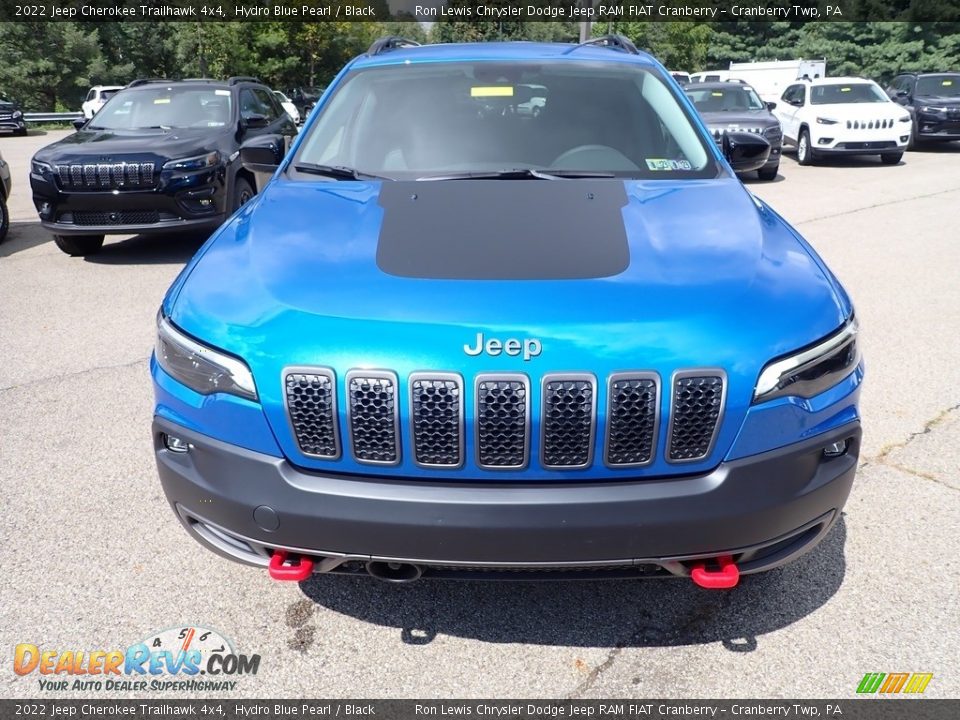 2022 Jeep Cherokee Trailhawk 4x4 Hydro Blue Pearl / Black Photo #8