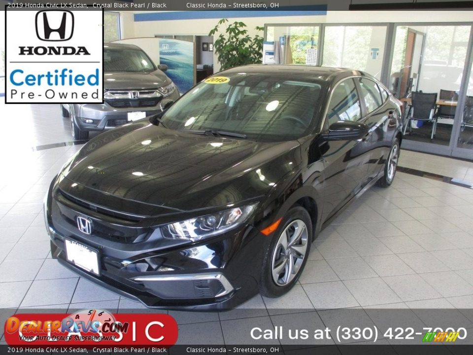 2019 Honda Civic LX Sedan Crystal Black Pearl / Black Photo #1
