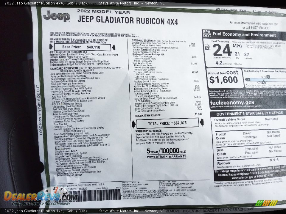 2022 Jeep Gladiator Rubicon 4x4 Gobi / Black Photo #31