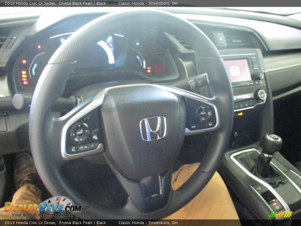 2019 Honda Civic LX Sedan Crystal Black Pearl / Black Photo #33