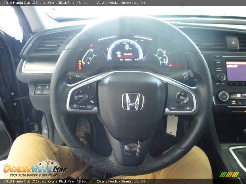 2019 Honda Civic LX Sedan Crystal Black Pearl / Black Photo #34