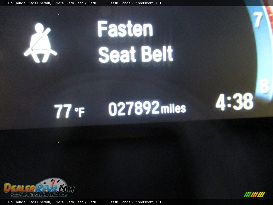 2019 Honda Civic LX Sedan Crystal Black Pearl / Black Photo #35