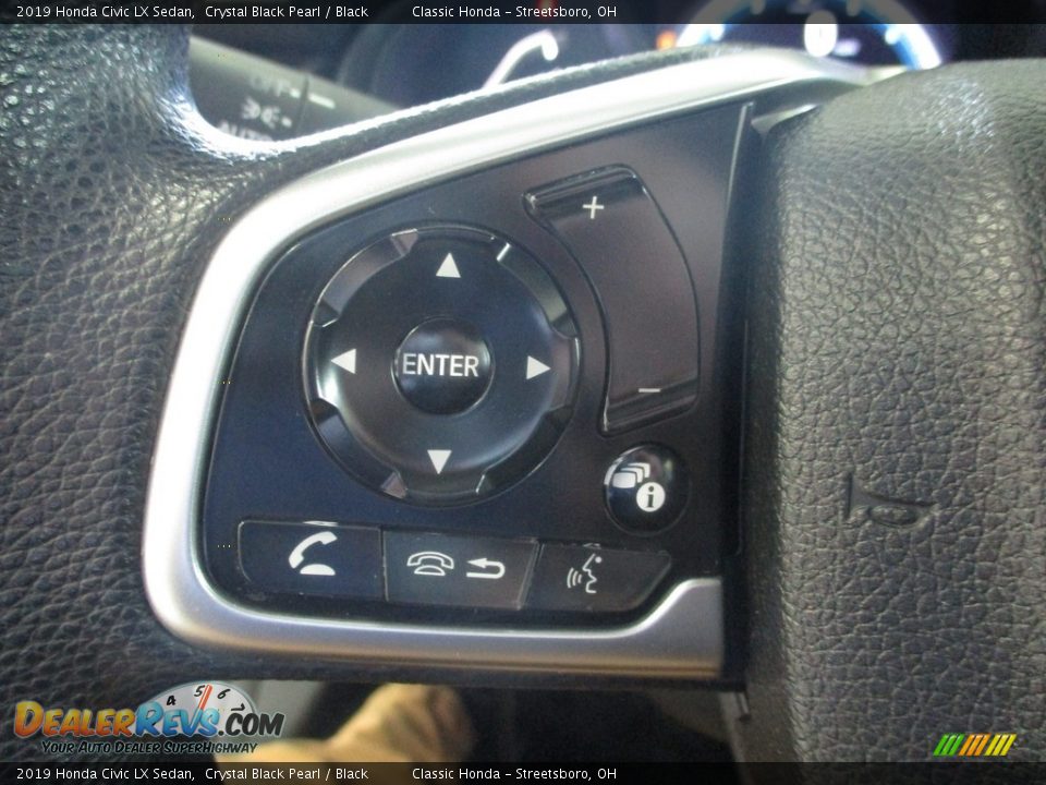 2019 Honda Civic LX Sedan Crystal Black Pearl / Black Photo #36