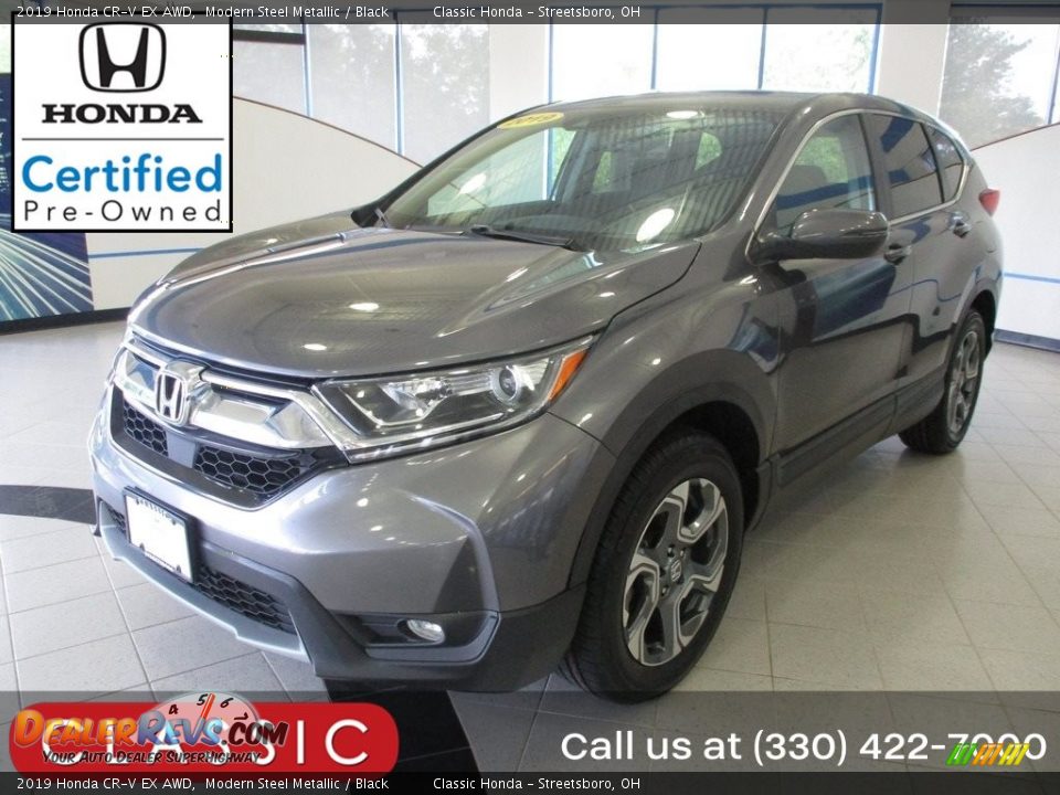 2019 Honda CR-V EX AWD Modern Steel Metallic / Black Photo #1