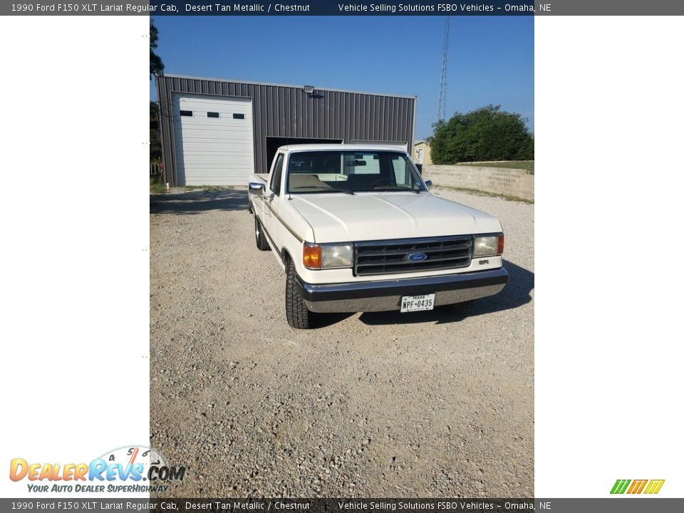 1990 Ford F150 XLT Lariat Regular Cab Desert Tan Metallic / Chestnut Photo #2