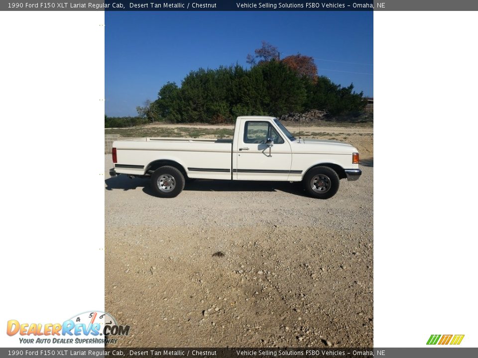 1990 Ford F150 XLT Lariat Regular Cab Desert Tan Metallic / Chestnut Photo #3