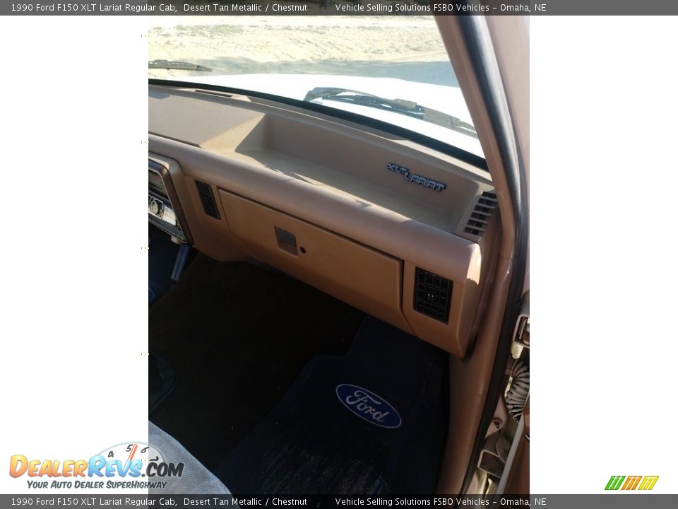 1990 Ford F150 XLT Lariat Regular Cab Desert Tan Metallic / Chestnut Photo #8