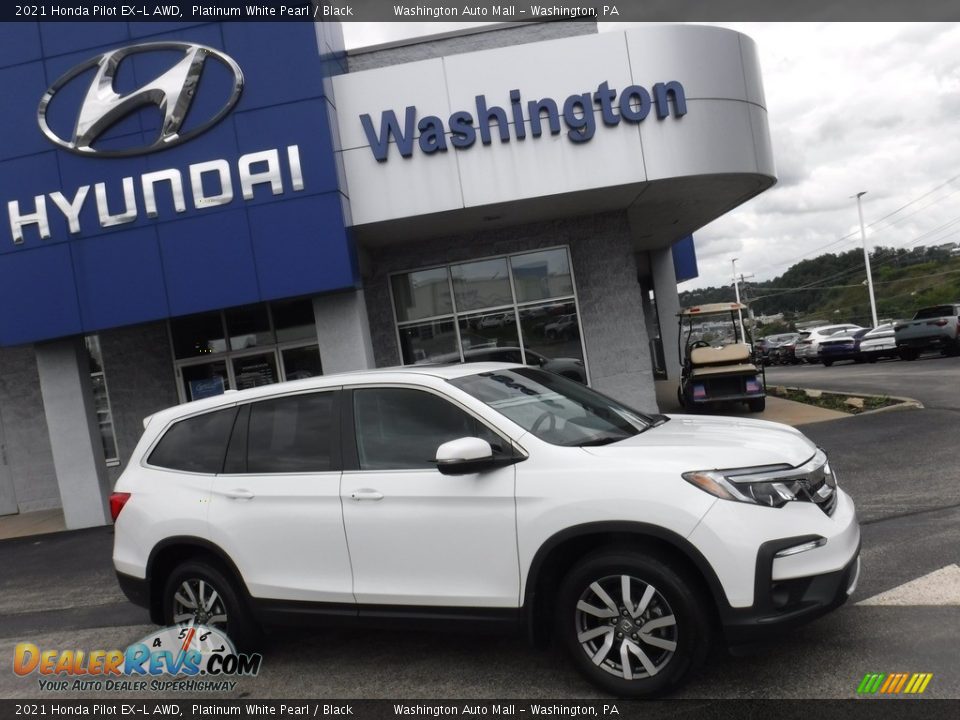 2021 Honda Pilot EX-L AWD Platinum White Pearl / Black Photo #2