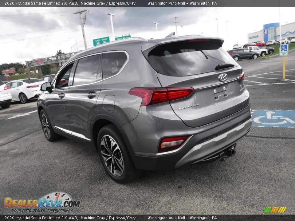 2020 Hyundai Santa Fe Limited 2.0 AWD Machine Gray / Espresso/Gray Photo #8