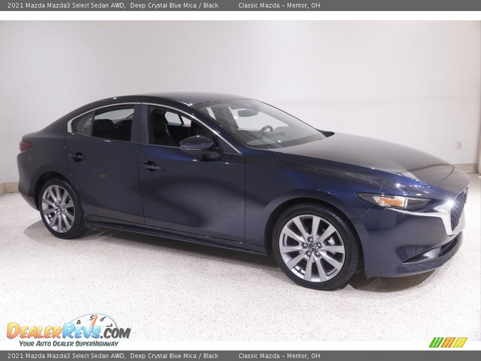 2021 Mazda Mazda3 Select Sedan AWD Deep Crystal Blue Mica / Black Photo #1