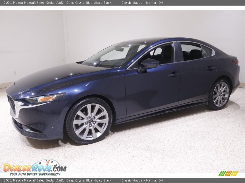 2021 Mazda Mazda3 Select Sedan AWD Deep Crystal Blue Mica / Black Photo #3