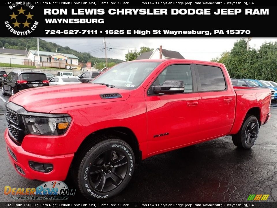 2022 Ram 1500 Big Horn Night Edition Crew Cab 4x4 Flame Red / Black Photo #1