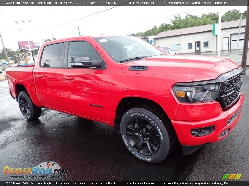 2022 Ram 1500 Big Horn Night Edition Crew Cab 4x4 Flame Red / Black Photo #7