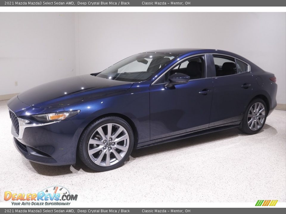 2021 Mazda Mazda3 Select Sedan AWD Deep Crystal Blue Mica / Black Photo #3