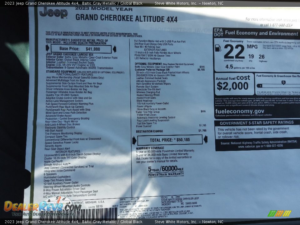 2023 Jeep Grand Cherokee Altitude 4x4 Baltic Gray Metallic / Global Black Photo #29